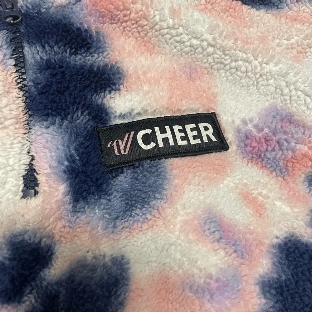 Varsity Cheer Tie-Dye Quarter-Zip Fleece Pullover Size YM - Picture 2 of 5